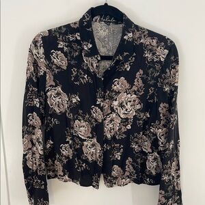 Talula Black and Cream Floral Blouse